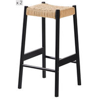 BARHOCKER 2er-Set Stoff Schwarz - Schwarz, Textil (45/66/43.5cm) - Nordlys