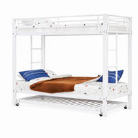 ETAGENBETT mit Ausziehbett 90x200 cm Metall Weiß - Weiß, Metall (90/200cm) - Meubliv