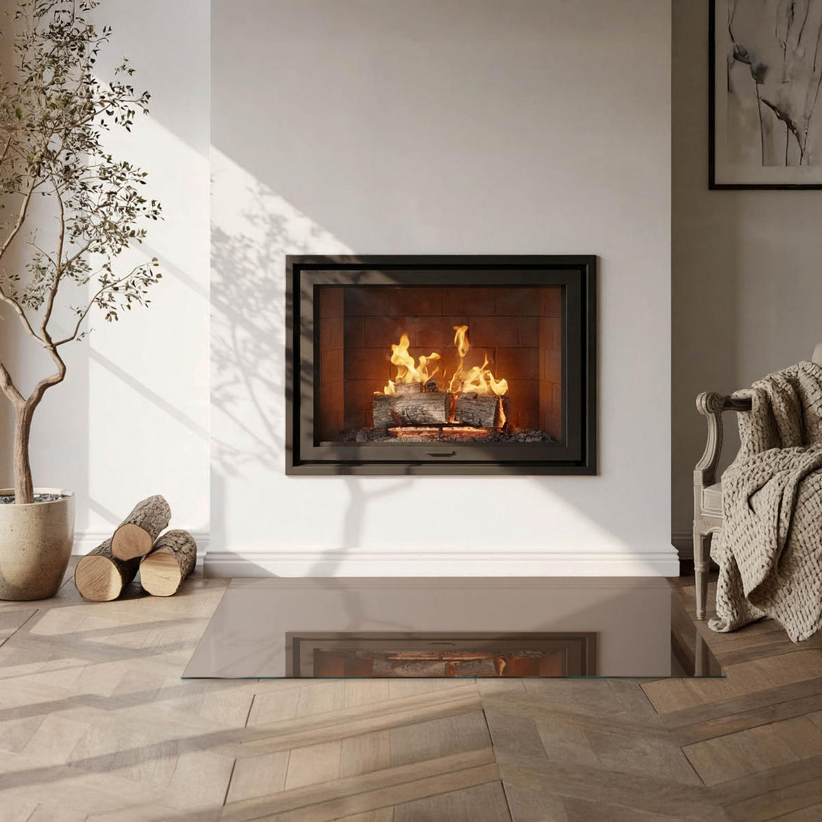 GLASPLATTE für Kamin 100x50 cm - Braun, Glas (100/50/0.4cm) - TULUP