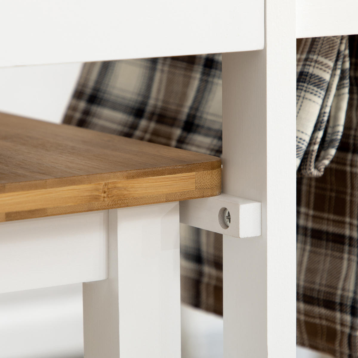 BARTISCH-SET DE-14713 klappbar mit Rollen & 2 Hockern Weiß/Hellholz - Weiß, Metall (86/75.5/83.5cm) - ComfortXL