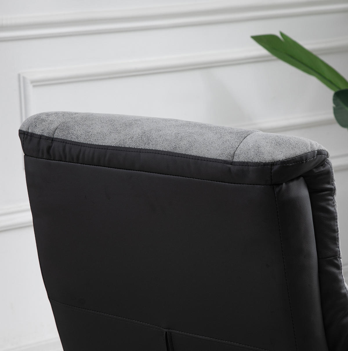 RELAXSESSEL 78/82,5/109 cm in Grau mit Hocker und Liegefunktion - Grau, Textil (82.5/109/78cm) - Flora Grace