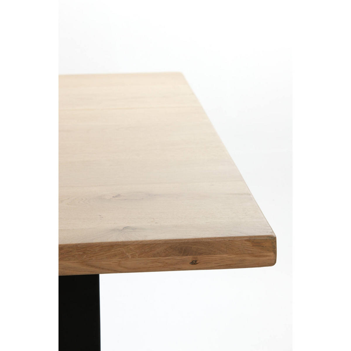 ESSTISCH LEXIE 220x100 cm, Eichenholz, Naturell-Schwarz - Naturfarben, Holz (220/100/76cm) - Light & Living