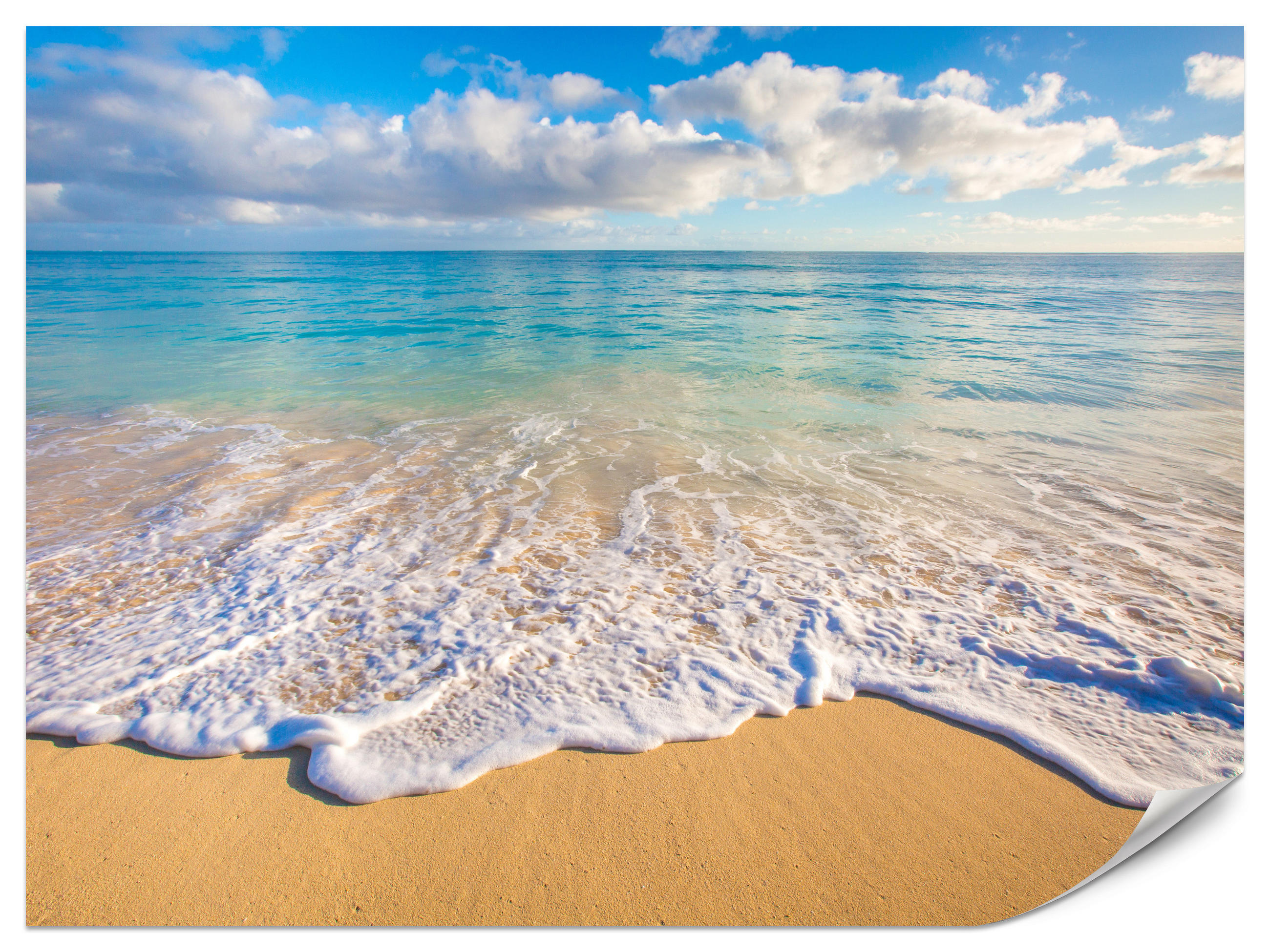 FOTOTAPETA Pre Obývaciu Izbu Tyrkysové More Vlny Zlatá Pláž 400 x 280 cm - hnedá/žltá, papier (400/280cm) - Muralo