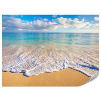 FOTOTAPETA Pre Obývaciu Izbu Tyrkysové More Vlny Zlatá Pláž 400 x 280 cm - hnedá/žltá, papier (400/280cm) - Muralo