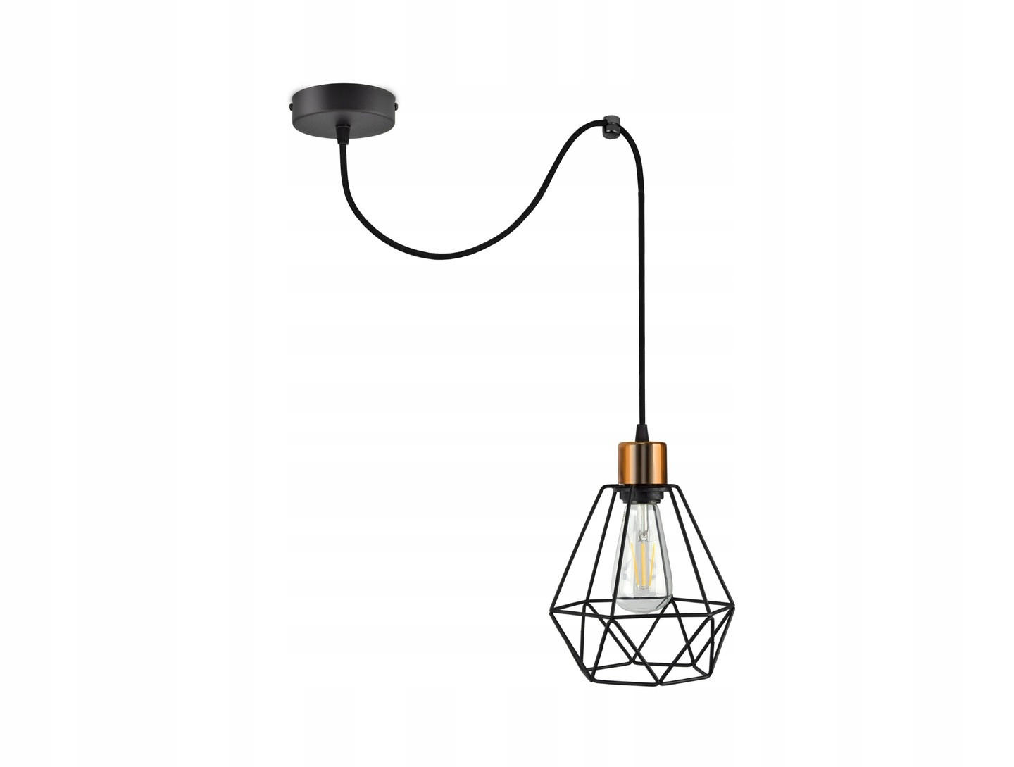 PENDELLEUCHTE EDISON - Goldfarben/Schwarz, Metall (20/20/150cm) - kiki design