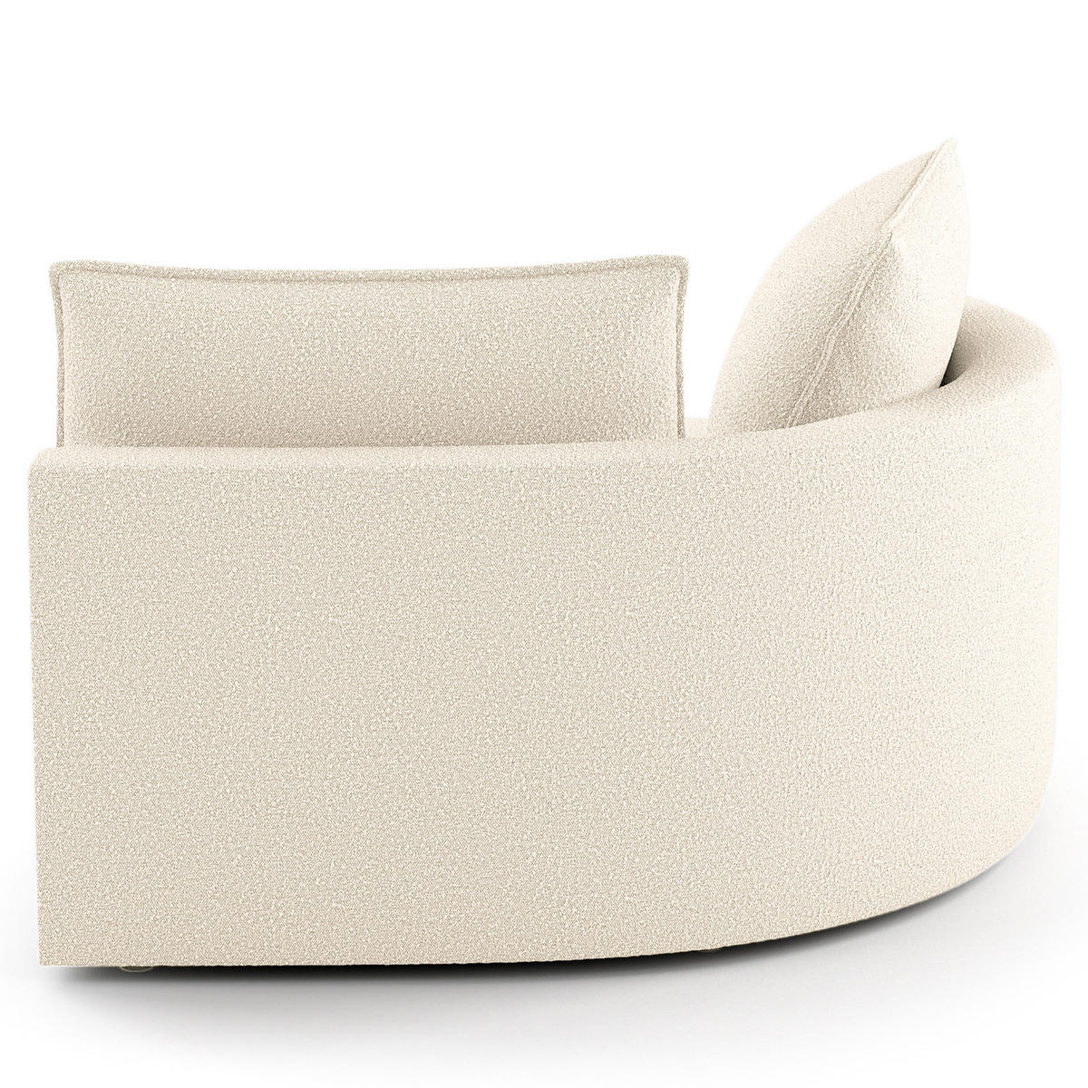 OTTOMANE - modular - Creme/Schwarz, Kunststoff/Textil (126/82/154cm) - home24