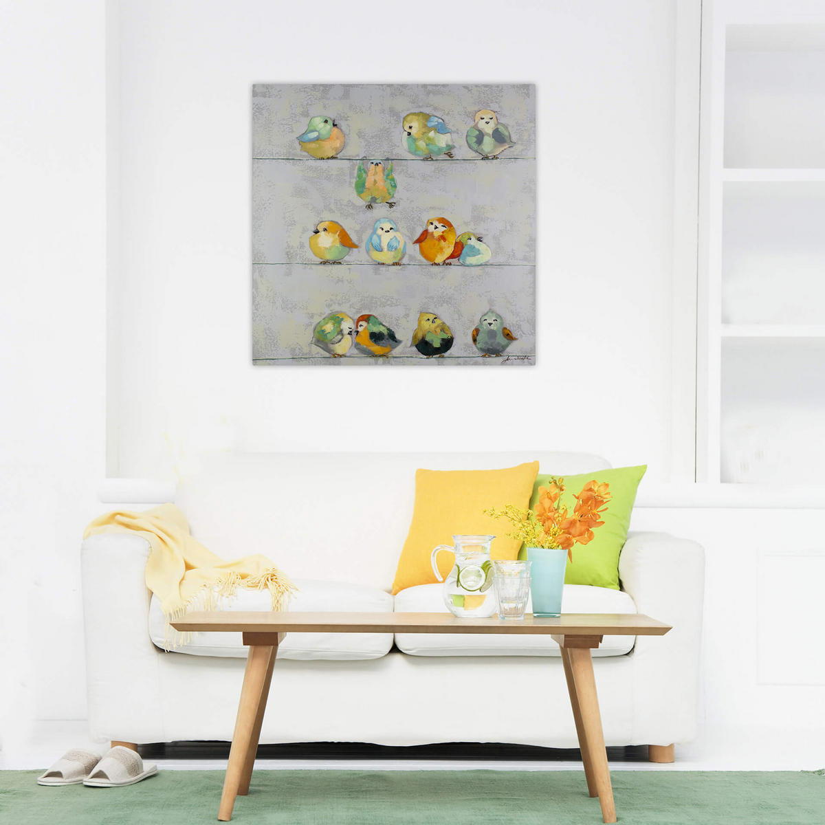 OLEJOMAĽBA 80/80 cm, Zvieratá - sivá, drevo/textil (80/80cm) - KUNSTLOFT
