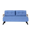 SCHLAFSOFA für 2 Personen mit Stoffbezug und Metallfüßen 133/50/41 cm - Blau, Metall (50/41/133cm) - Calicosy