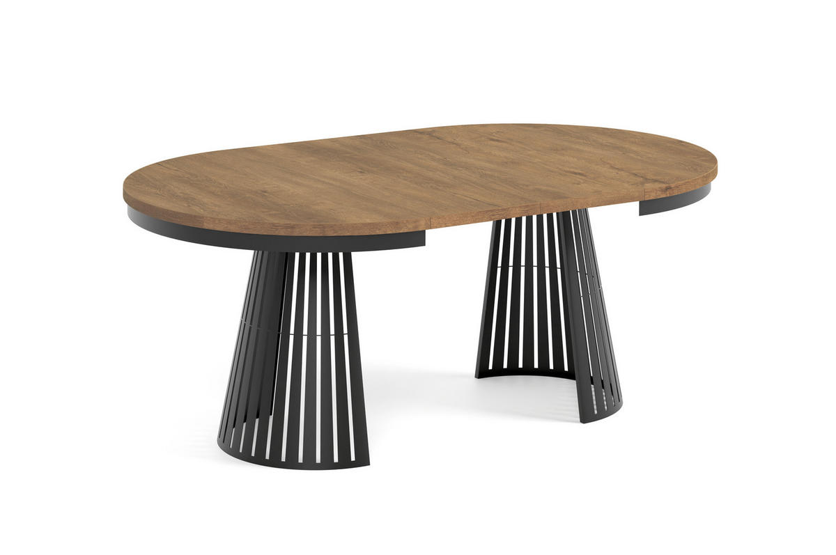 ESSTISCH Cone Bis - Dunkelbraun/Schwarz, Holzwerkstoff/Metall (120/120/76cm) - Meblini