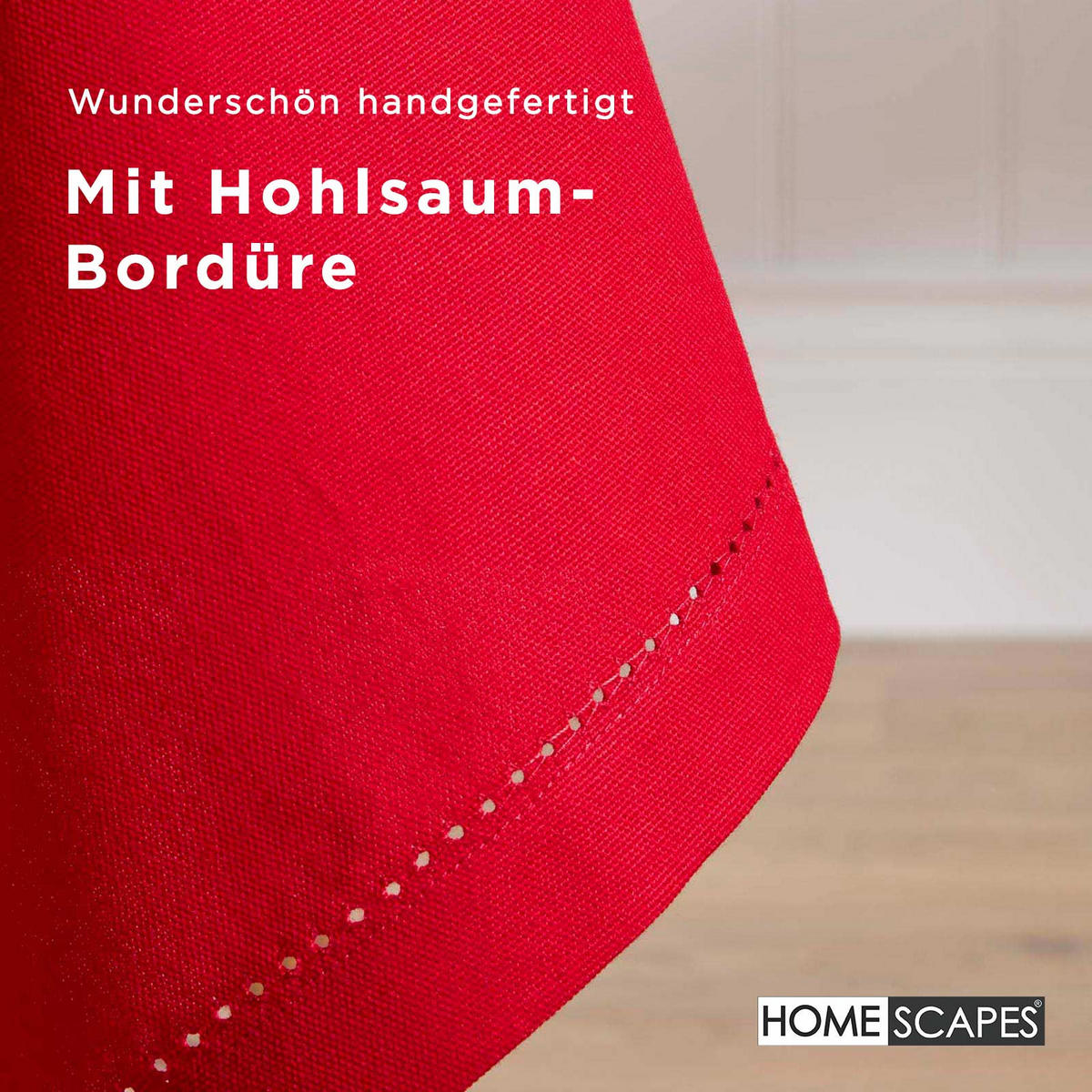 TISCHDECKE rot rund 178 cm, 100% Baumwolle - Rot, Textil (178/178cm) - Homescapes