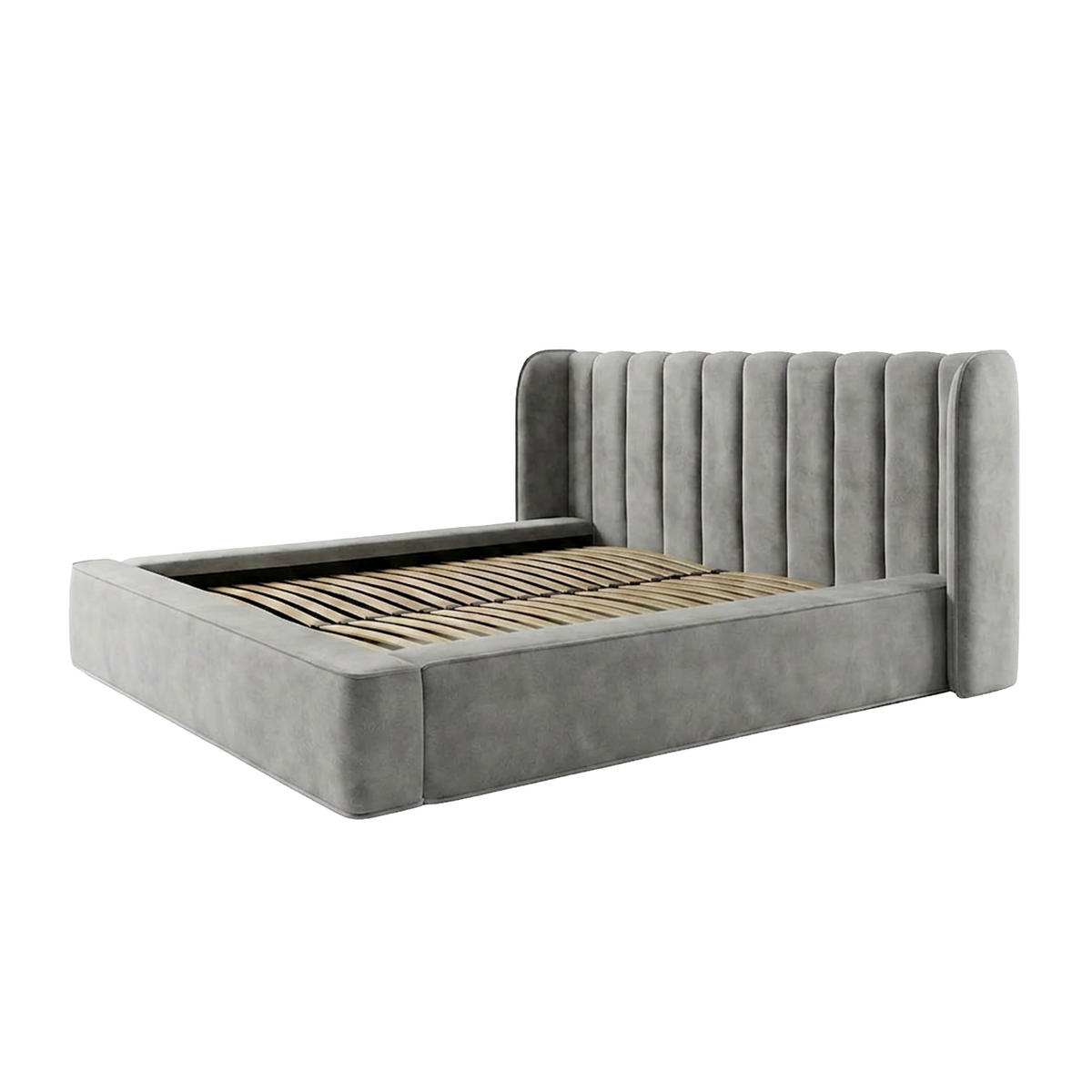 POLSTERBETT GONDO 200x200 cm, Grau - Grau, Textil (200/200cm) - Fedve
