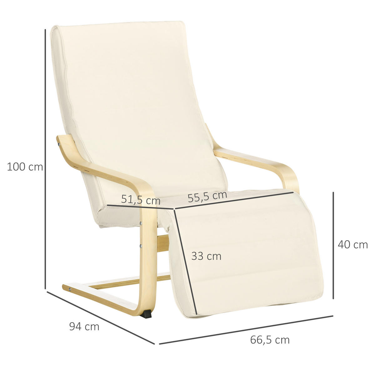 ARMLEHNSTUHL Creme 66.5/94.0/100.0 cm - Creme, Textil (94/100/66.5cm)