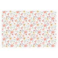 FOTOTAPETE Blumen Muster Pastell Rosa Aquarell 336/225 cm - Pastellblau, Papier (336/225cm) - Bilderwelten