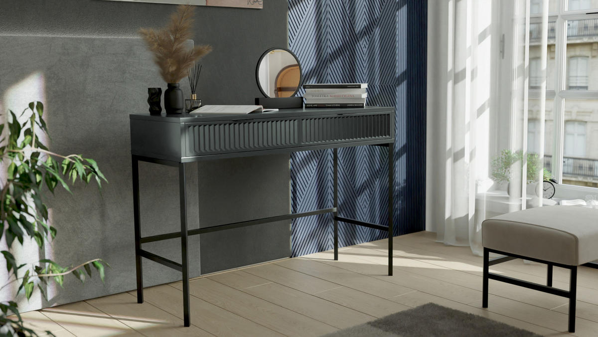 KONSOLENTISCH mit Schubladen, Grün - Grün, Holzwerkstoff (110/41/78cm) - Idohome