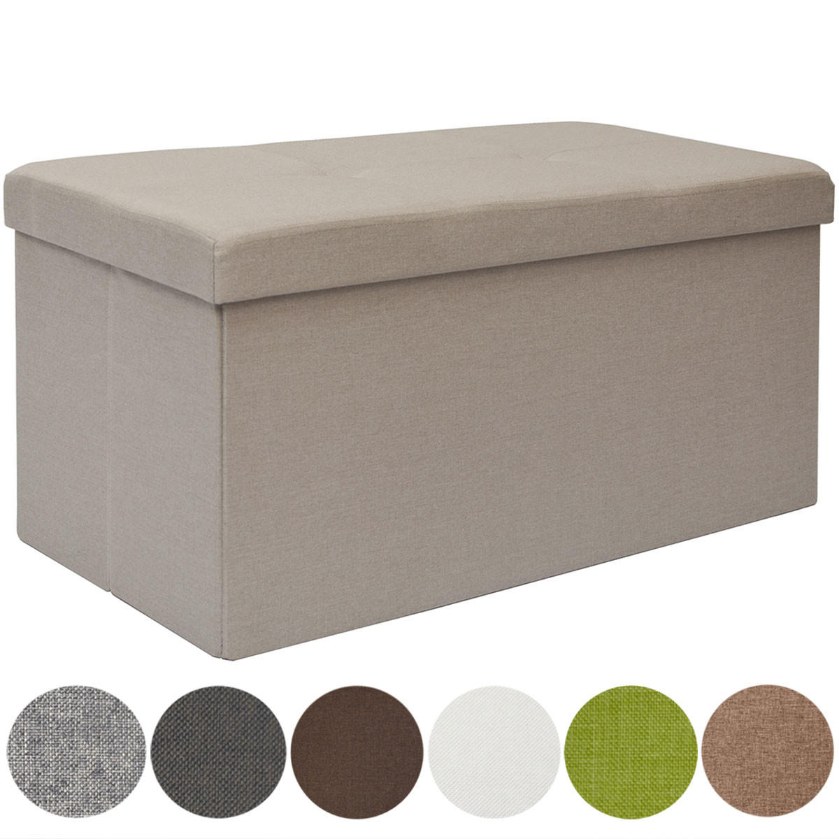 SITZBANK Faltbar, 76/38/38 cm, mit Trennwand, 80 Liter, Beige - Beige, Kunststoff (38/38/76cm) - Dunedesign