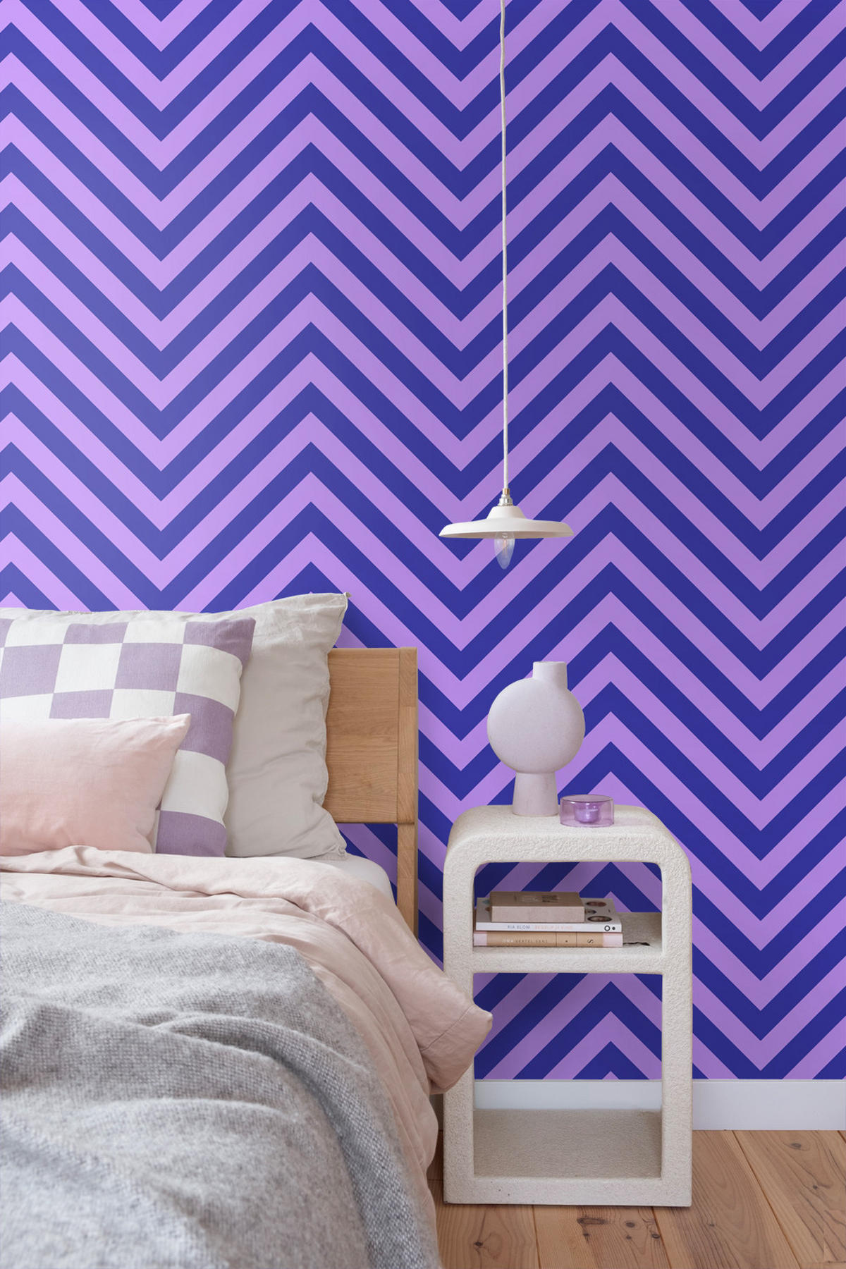TAPETE Zickzackmuster 50 x 900 cm - Lila, Papier (50/900cm) - ESTAhome
