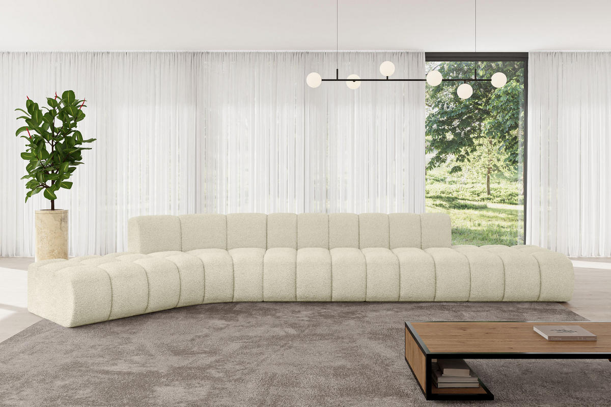 ECKSOFA modulares Sofa Solven-L2 - 471x174x70 cm Beige - Beige, Holzwerkstoff/Textil (471/174cm) - ALTDECOR