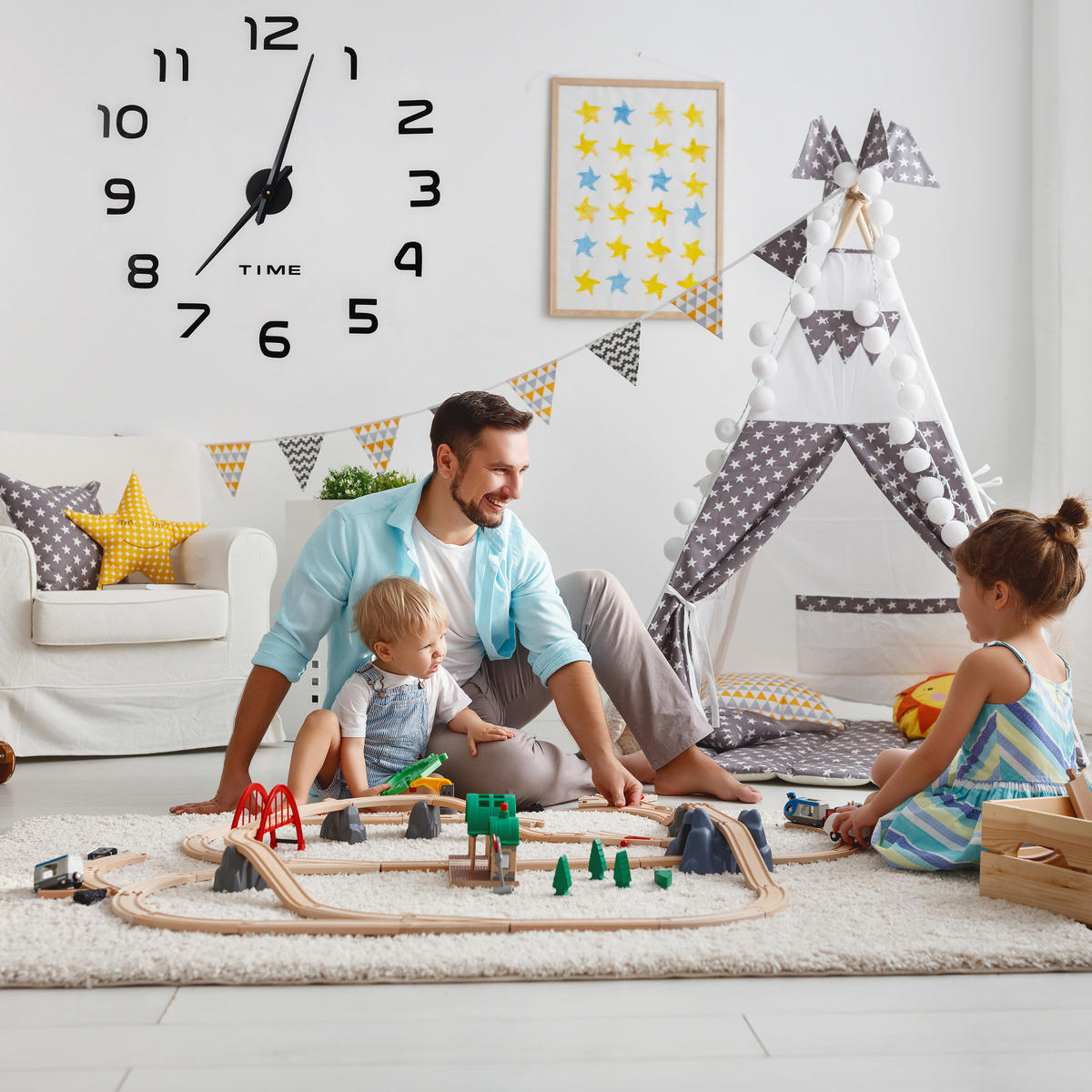 WANDUHR - Schwarz, Kunststoff/Textil (10/39/3.5cm) - Relaxdays