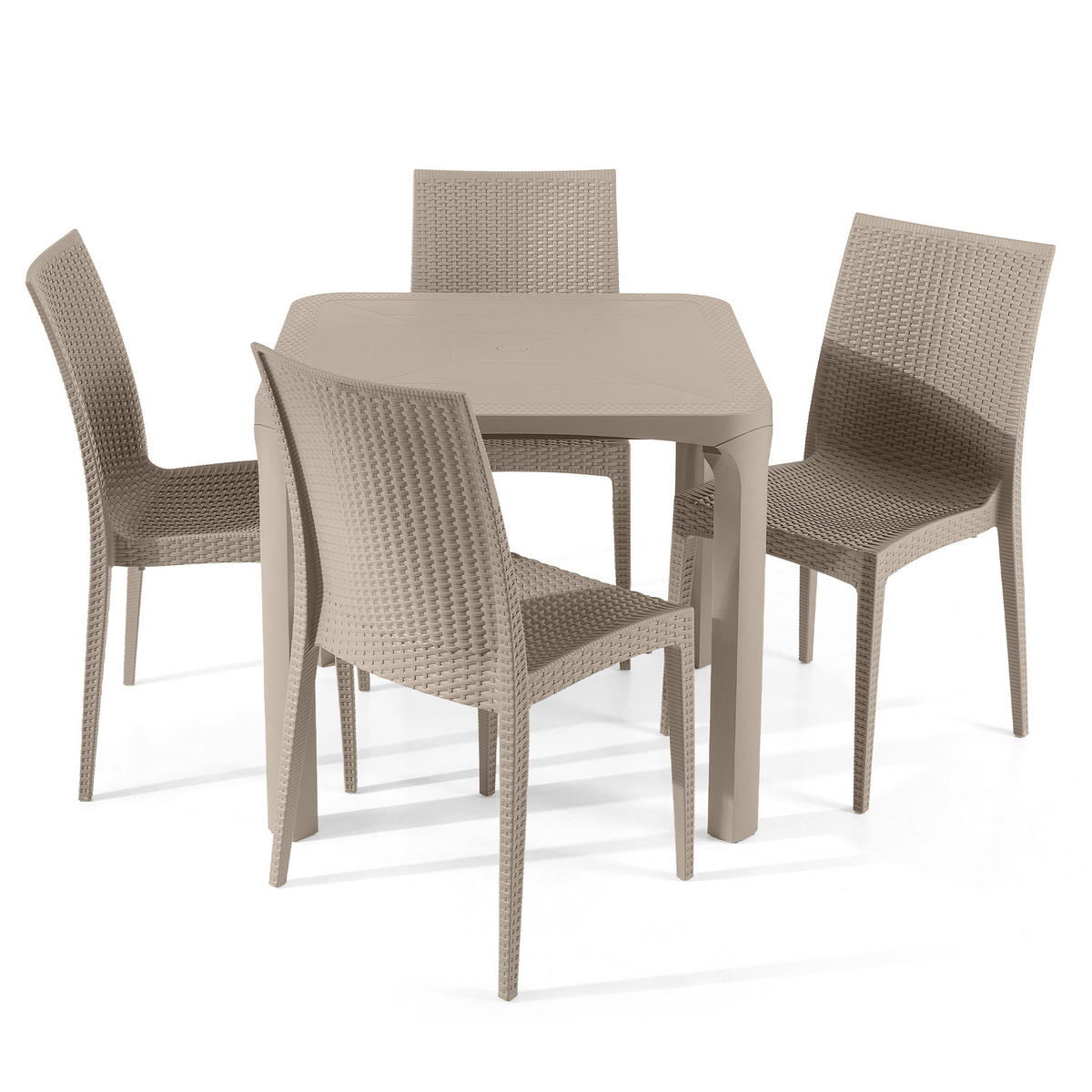 GARTENMÖBEL-SET LEOPSI, ETULI 5-tlg, Beige - Beige, Kunststoff - KONSIMO®