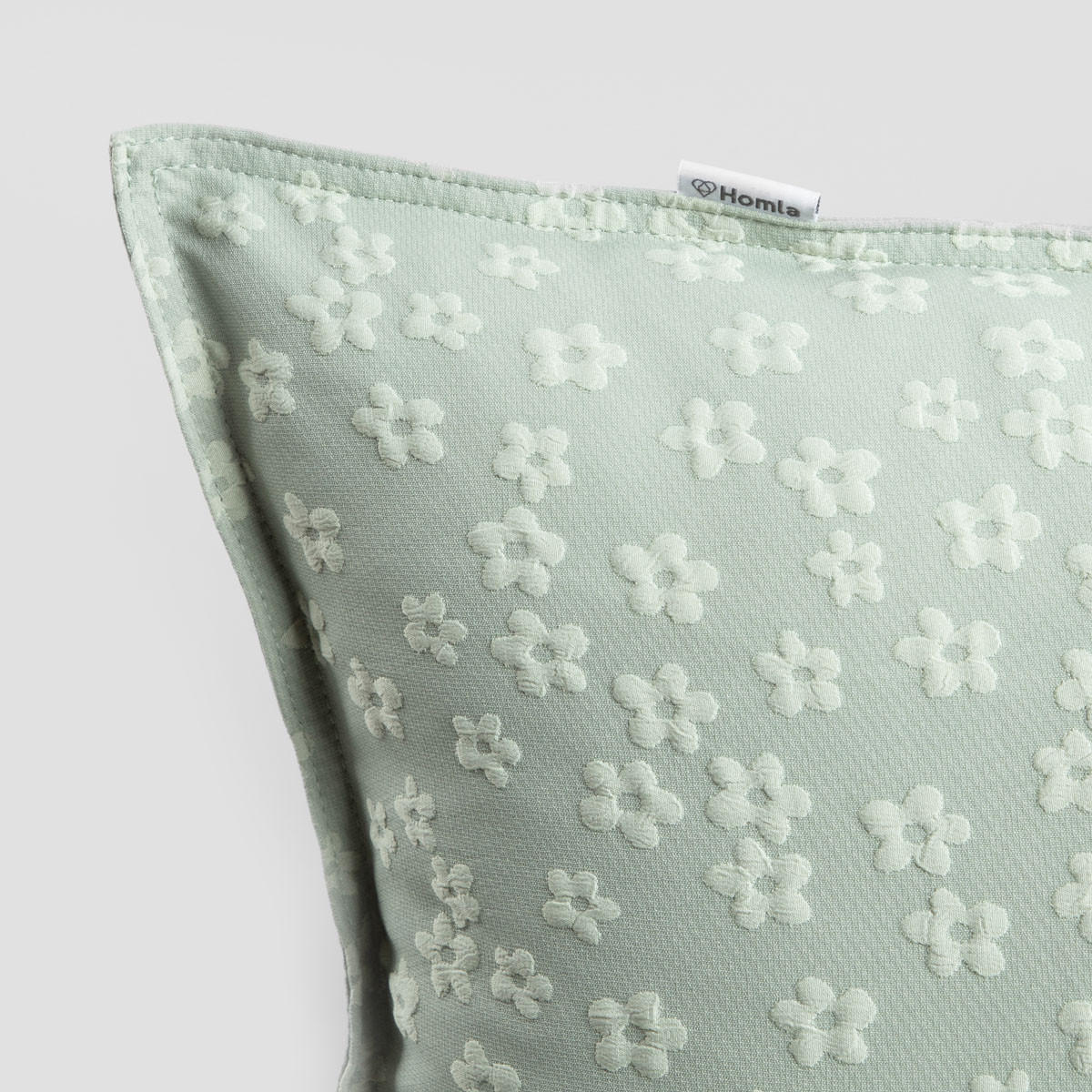 KOPFKISSENBEZUG Blomster Pistazie 45/45 cm - Grün, Textil (45/45cm) - Homla