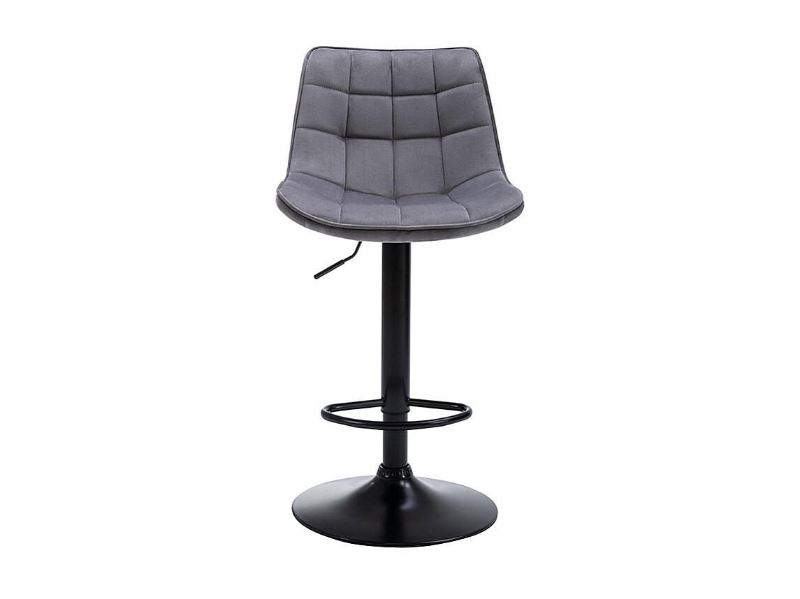 BARHOCKER - 45 cm x 54 cm - Stoff, Samt - Grau LIMA - Grau, Textil (45/109/54cm) - Vente-Unique