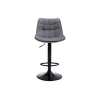BARHOCKER - 45 cm x 54 cm - Stoff, Samt - Grau LIMA - Grau, Textil (45/109/54cm) - Vente-Unique