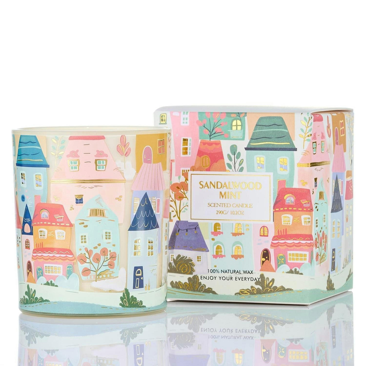 DUFTKERZE im Glas Sandelholz Minze 290g 55h Brenndauer - Multicolor, Glas (10cm)
