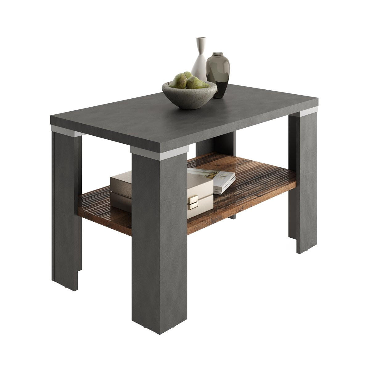 COUCHTISCH 1 Regal H46 cm - Bastia - Wildeiche, Holzwerkstoff (100/60/46cm) - Calicosy