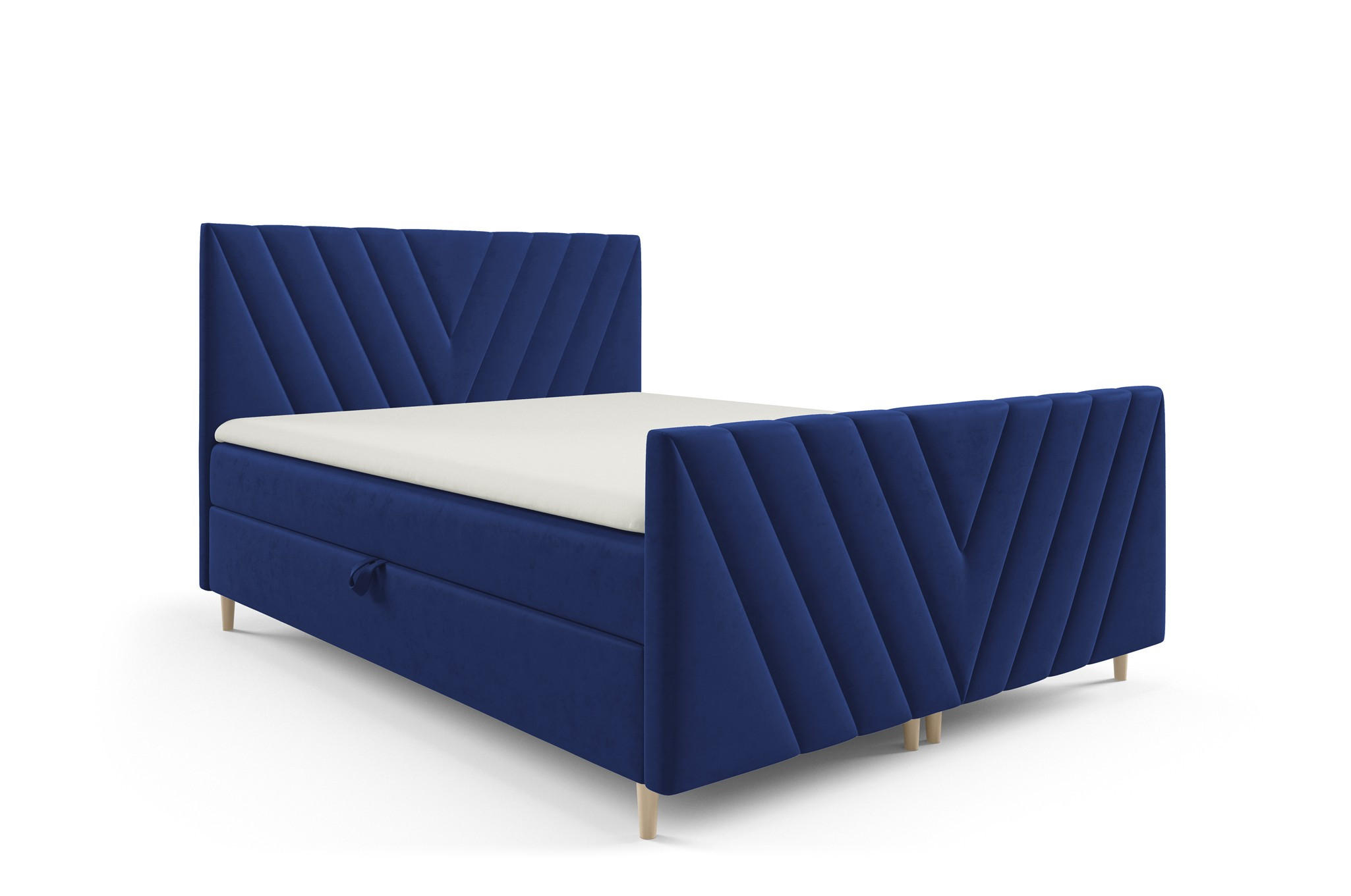 BOXBETT Carlito In überlänge - Blau, Holzwerkstoff/Textil (160/220cm) - Fun Möbel