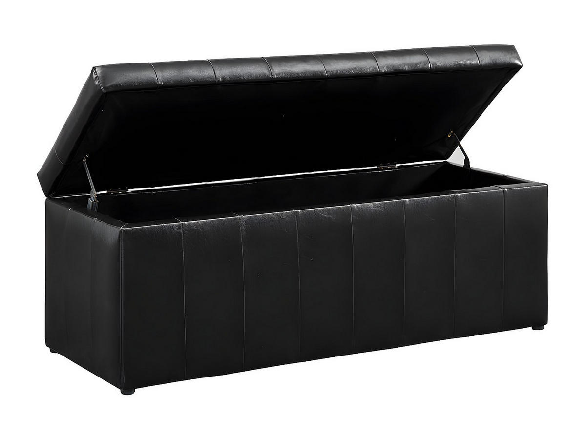 SITZBANK - 1 -Sitzer - Kunstleder - schwarz - CONCIERTO - Schwarz, Leder (130/49/49cm) - Vente-Unique