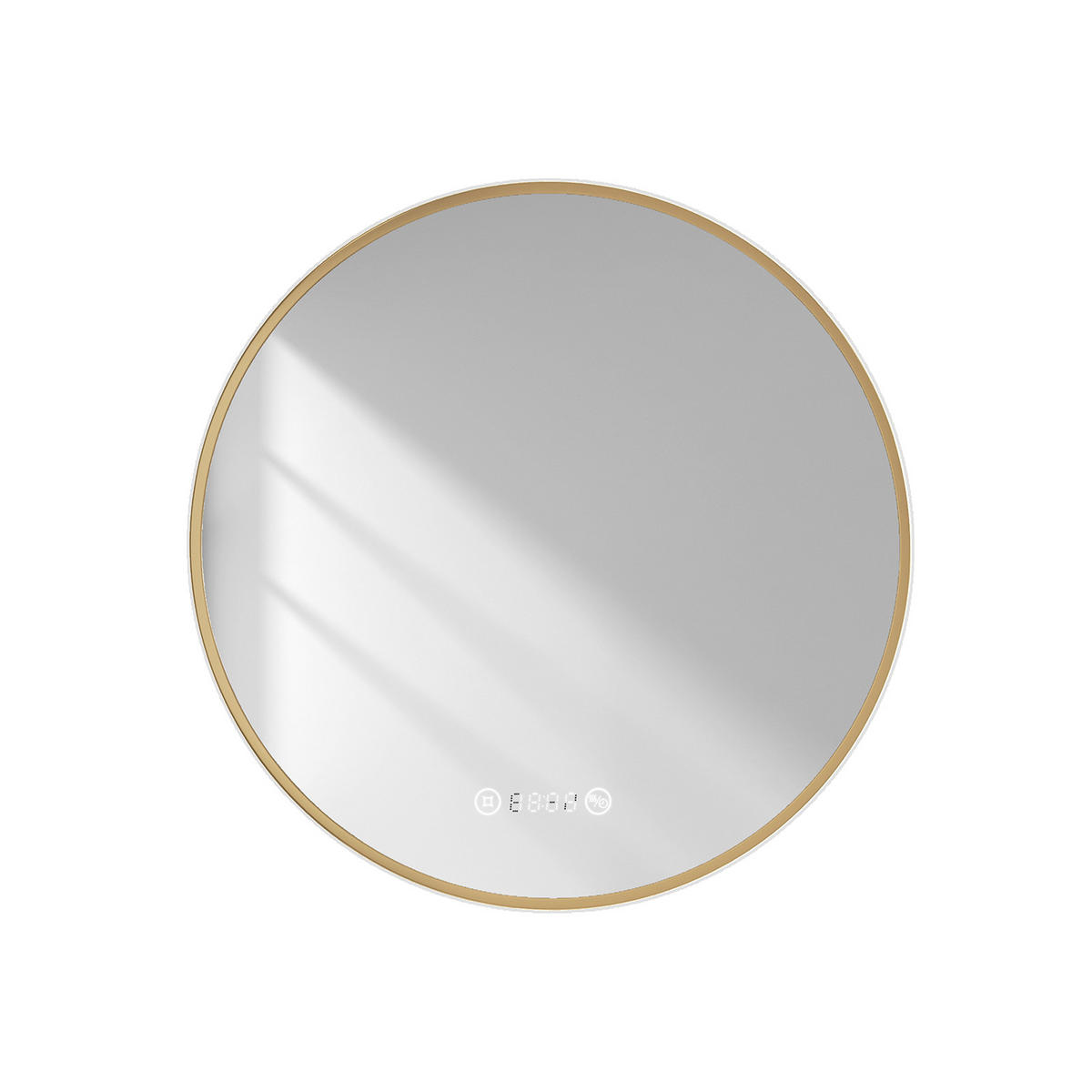 BADSPIEGEL Rund mit Beleuchtung Gold ф80 cm - Goldfarben, Glas (80/3.1/80cm) - EMKE