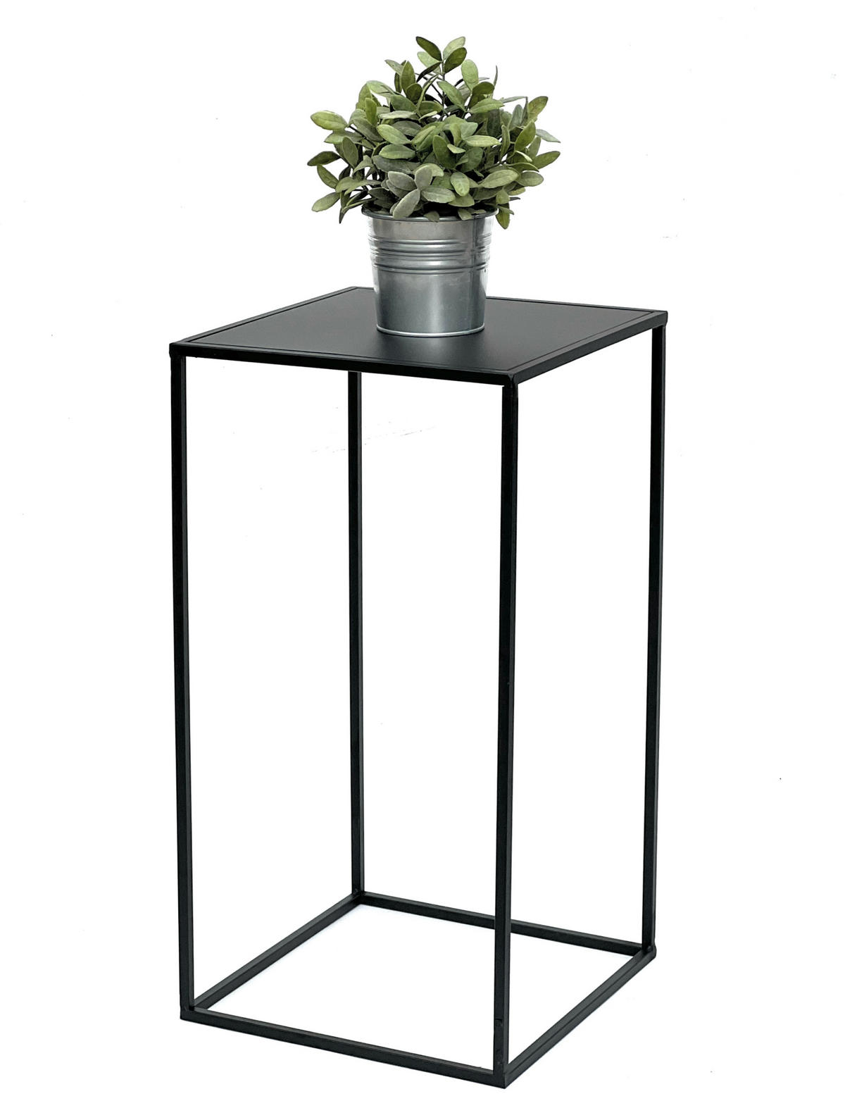 BLUMENHOCKER Eckig Metall Schwarz 60 cm 96312 L - Schwarz, Metall (32/60/32cm) - DanDiBo