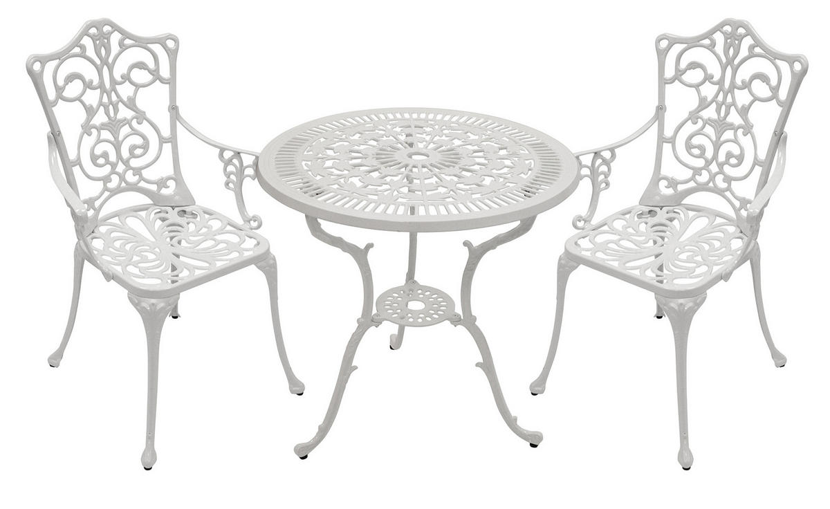 BISTROSTUHL Boulder - Jugendstil - Aluguss antik weiß - Weiß, Metall (58/90/53cm) - TPFGarden