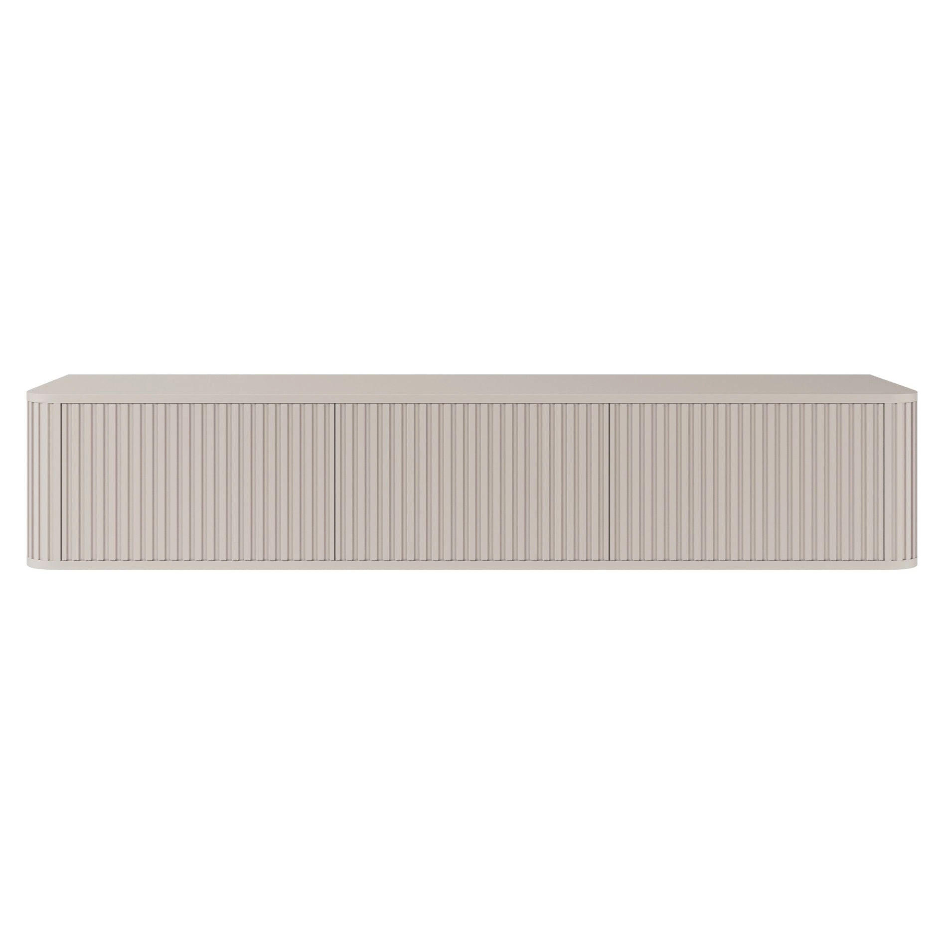 TV-HÄNGEBOARD Ovarlo Greige mit geriffelten Fronten 163/49/38 cm - Taupe, Holzwerkstoff (163.2/31.2/38cm) - Selsey
