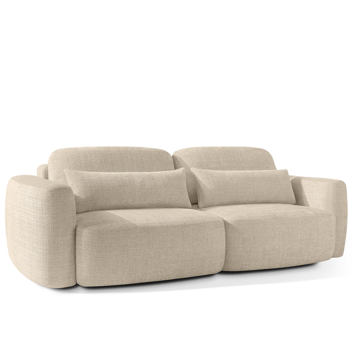 SITZGARNITUR ELOSA - Creme, Holz/Textil (245/85/115cm) - KONSIMO®