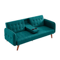 SCHLAFSOFA inverness grün 3-sitzer leinen - Grün, Holz (181/37/97cm) - Concept Usine