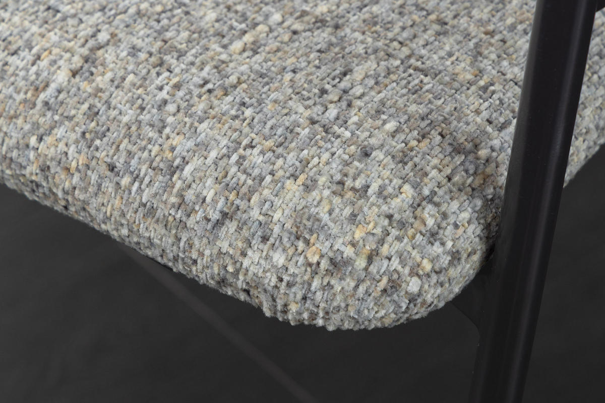 STUHL NOBLESSE Chenille Grau 80 cm - Grau, Textil (54/77/62cm) - riess-ambiente