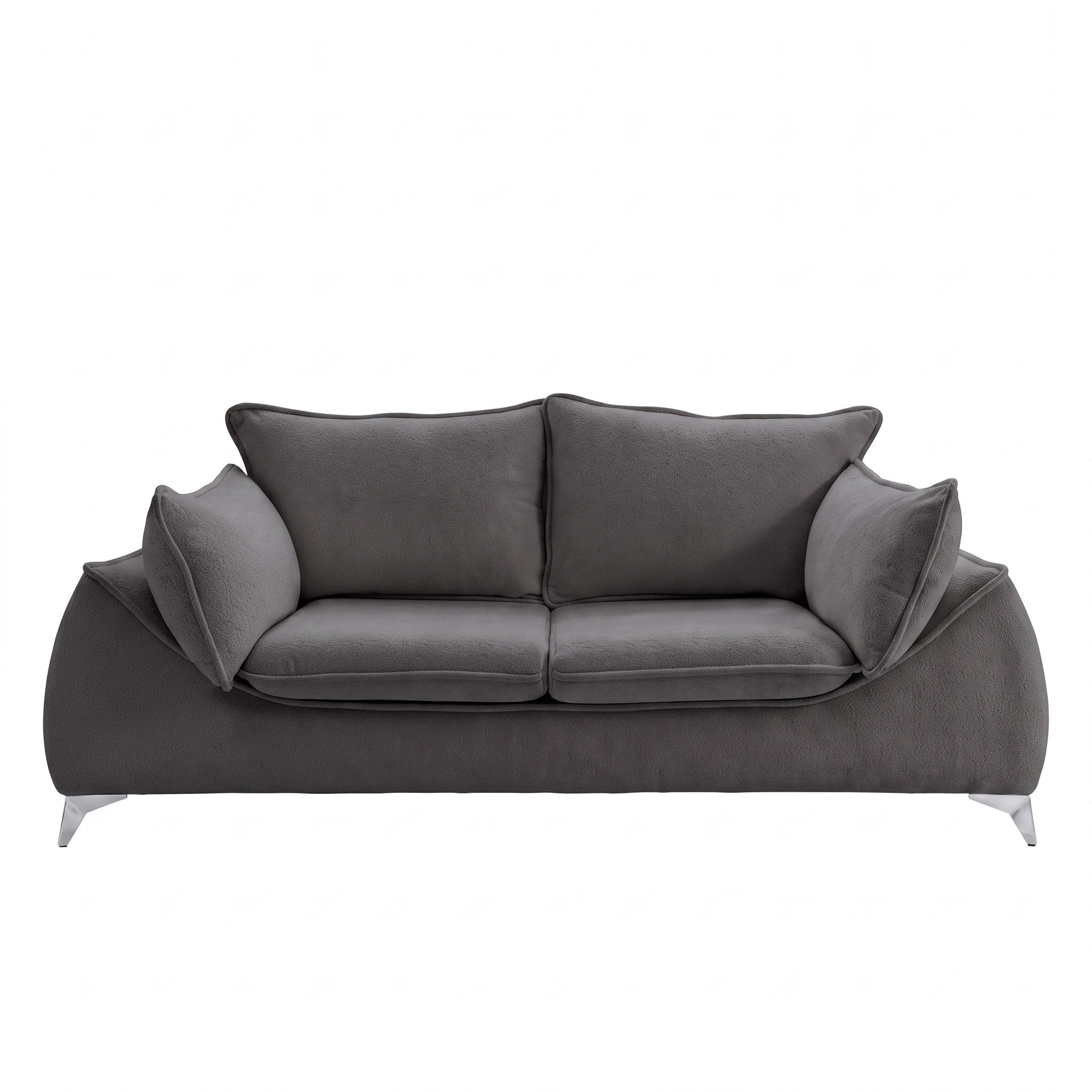 2-SITZER Sofa MELANI 200 cm Velours Anthrazit - Chromfarben/Anthrazit, Holz/Textil (200/90/85cm) - Muffo