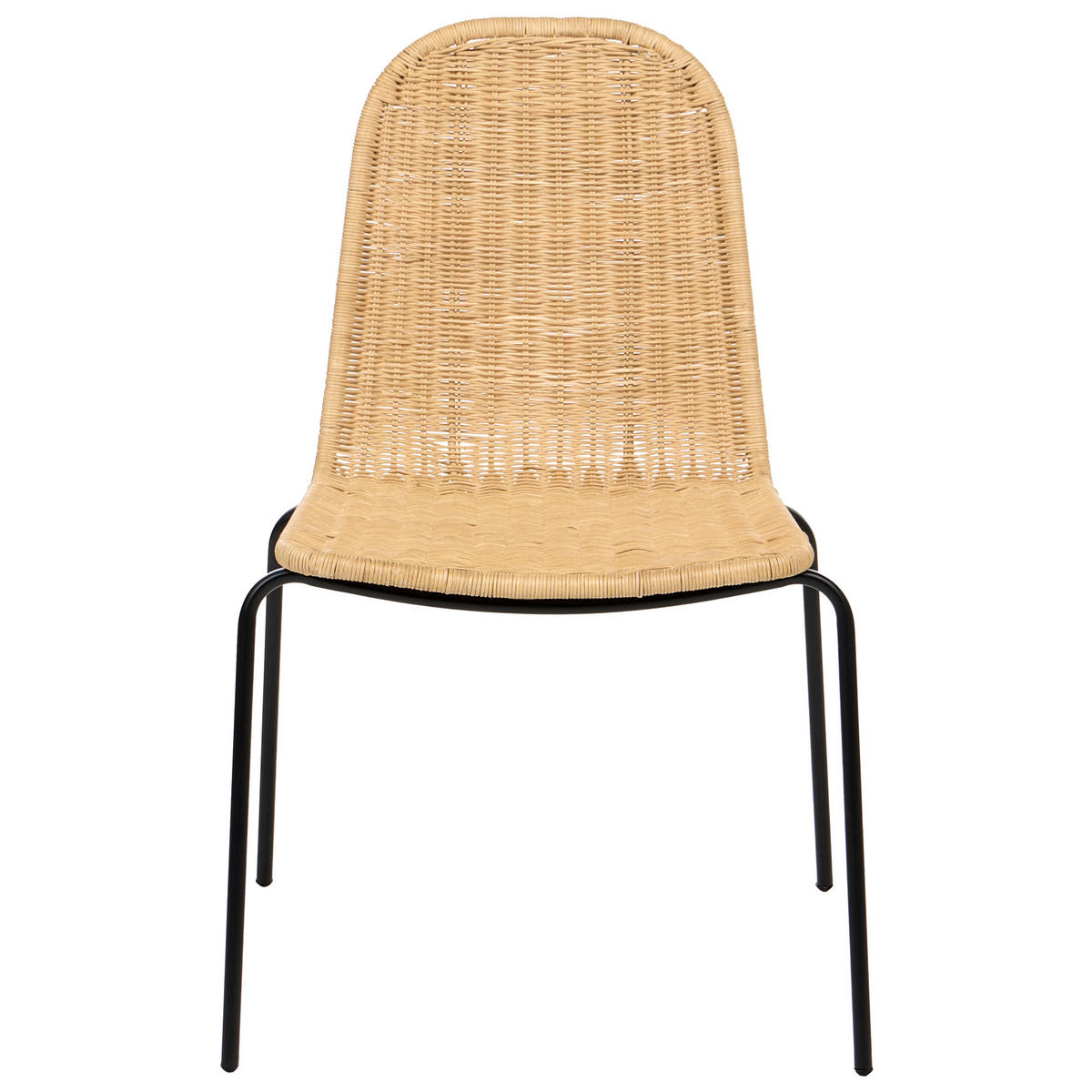 ESSZIMMERSTUHL 2er Set Rattan Naturfarben Roxton - Naturfarben, Naturmaterialien (56/85/54cm) - Beliani