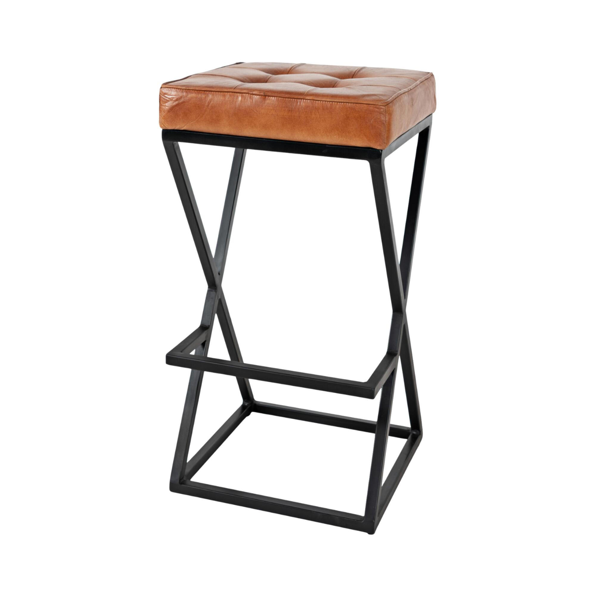 BARHOCKER AVOLA Braun 38x38x74 cm - Braun, Metall (38/74/38cm) - FURNLUX