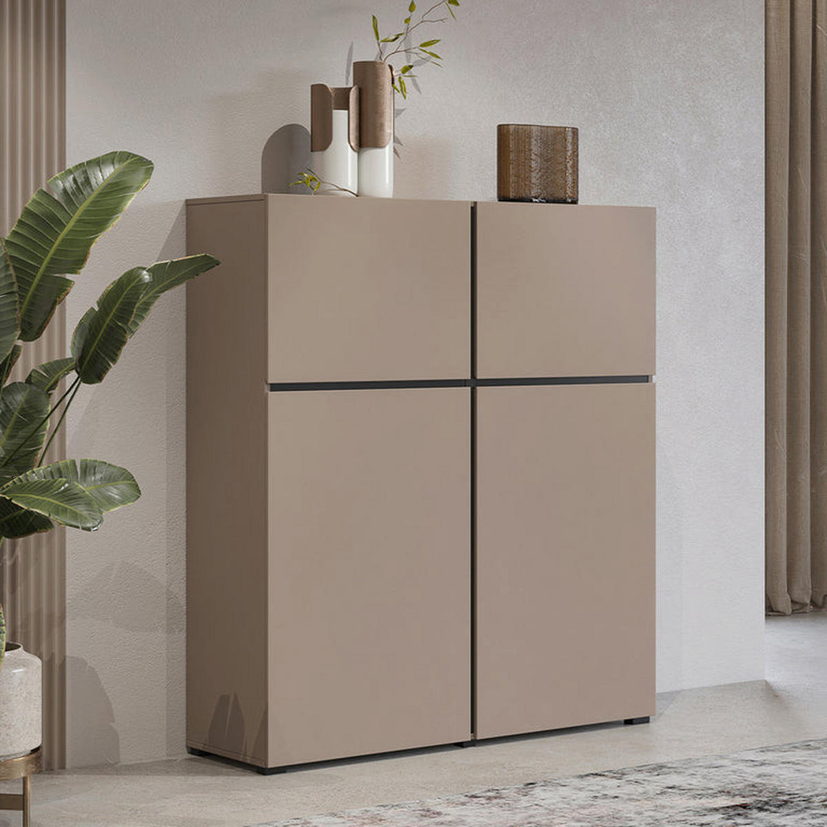 SIDEBOARD Lilia Taupe - šedohnědá, kompozitní dřevo (119/139/40cm) - Petits-meubles