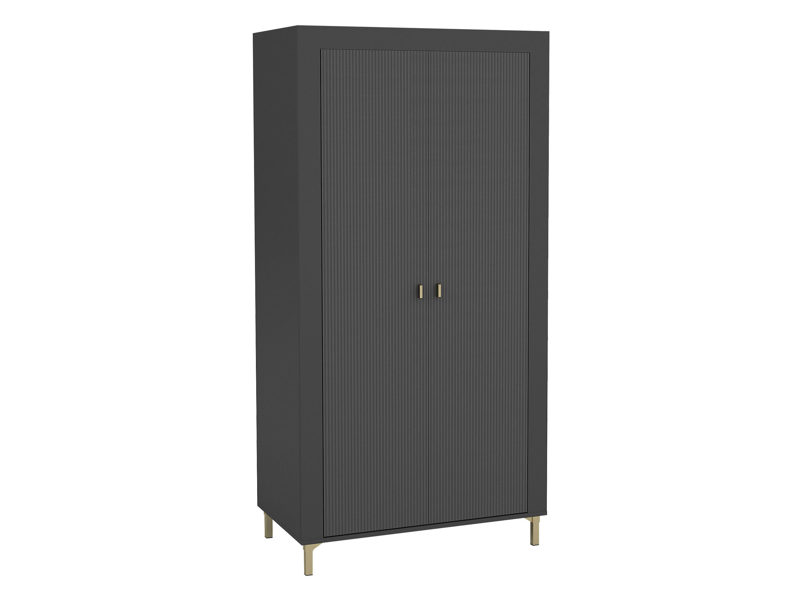KLEIDERSCHRANK Mossa 2D MO01 - Goldfarben/Schwarz, Holzwerkstoff/Kunststoff (97/194/56cm) - MIRJAN24