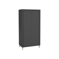 KLEIDERSCHRANK Mossa 2D MO01 - Goldfarben/Schwarz, Holzwerkstoff/Kunststoff (97/194/56cm) - MIRJAN24