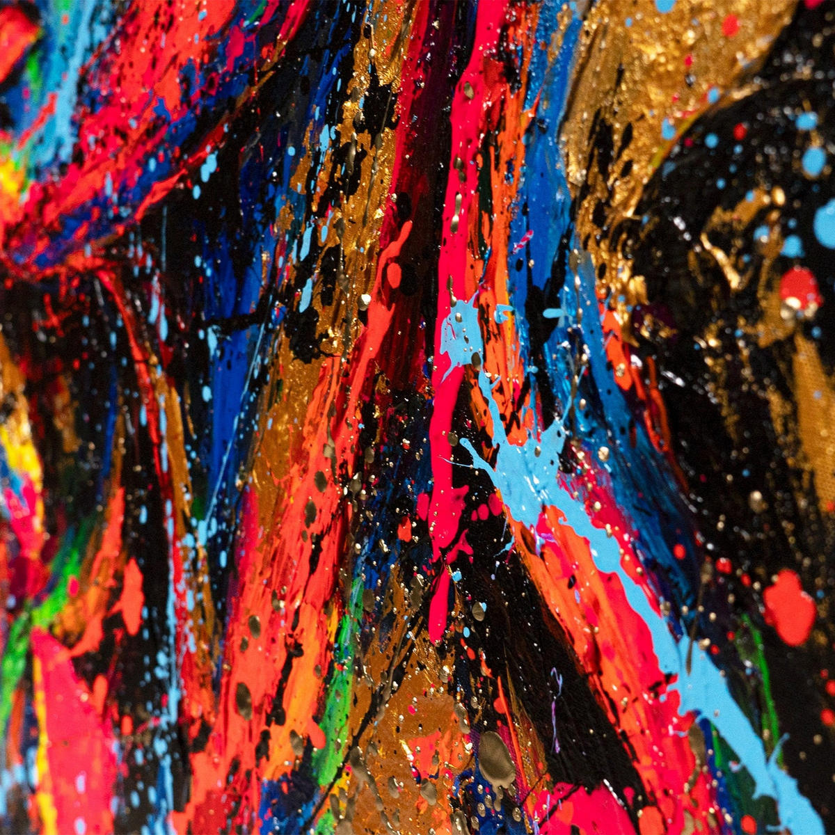 GEMÄLDE Muse der Stadt Schattenfugenrahmen Gold 140x100 cm - Goldfarben, Holz (140/100cm) - YS-art gallery
