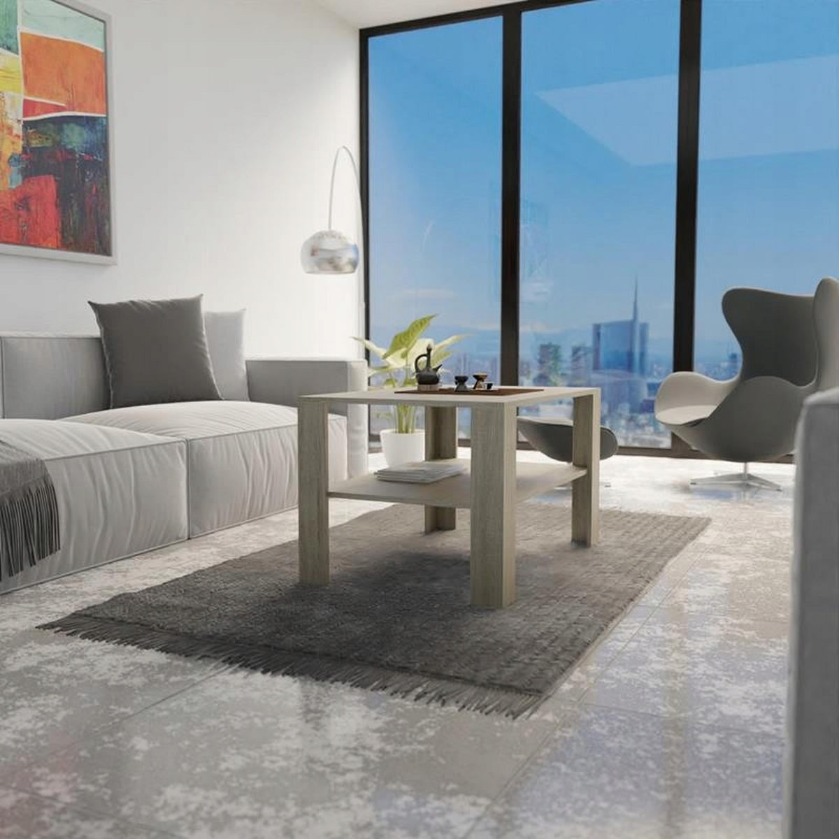 COUCHTISCH EX3 Sonoma Eiche 100/68/60 cm - Sonoma Eiche, Holzwerkstoff (68/100/60cm) - Matkam Möbel