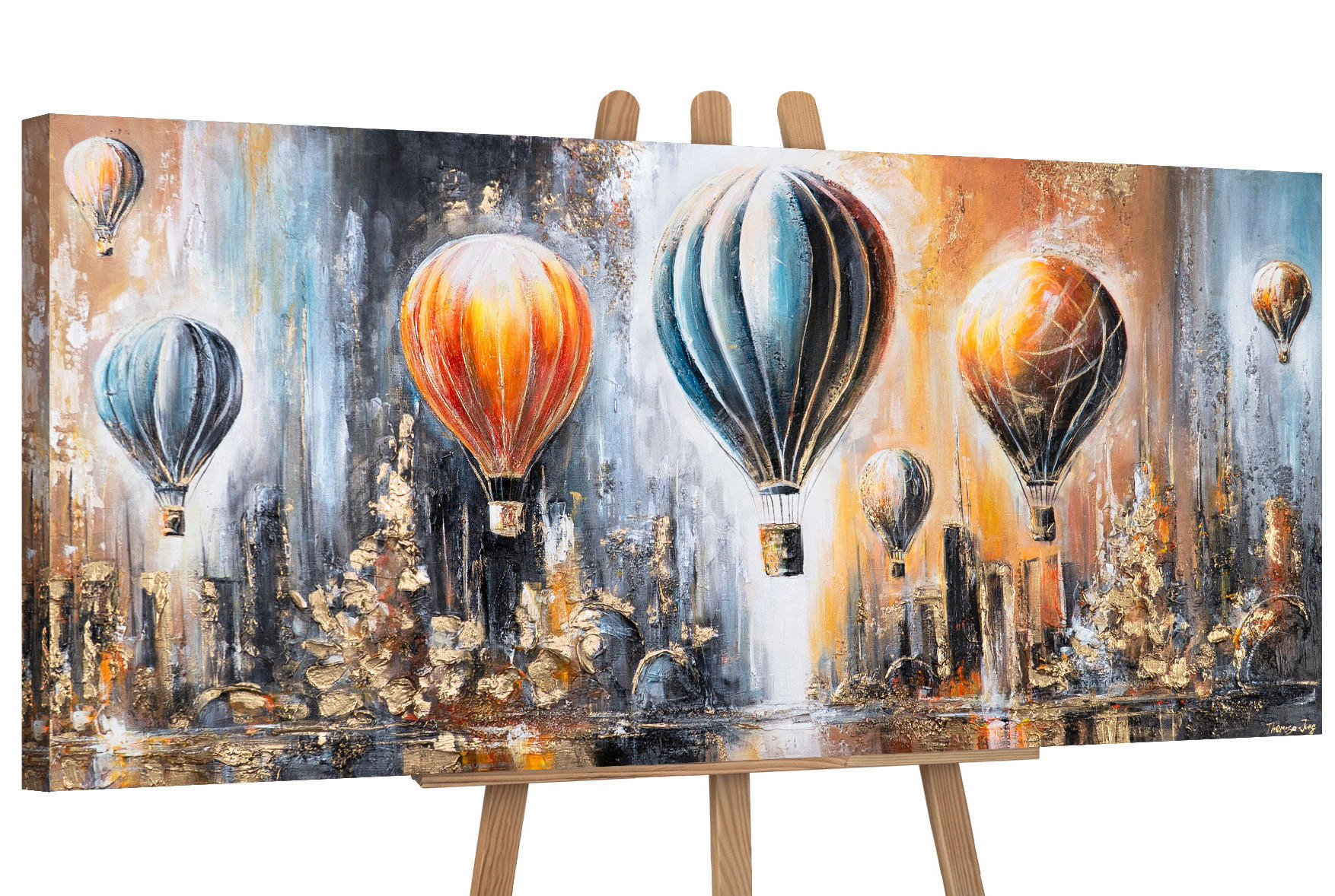 GEMÄLDE Sonniger Horizont auf Keilrahmen 115x50 cm - Multicolor, Holz (115/50cm) - YS-art gallery