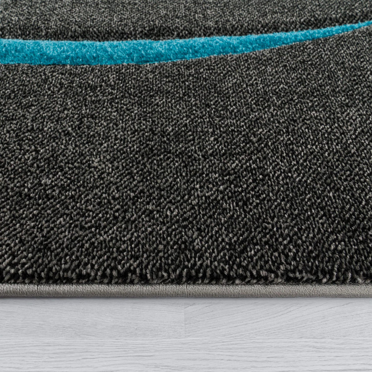 TEPPICH Kurzflor Karo Wohnzimmer schmutzabweisend Türkis Rechteckig 80x150 - Blau, Textil (80/150cm) - KADIMA DESIGN