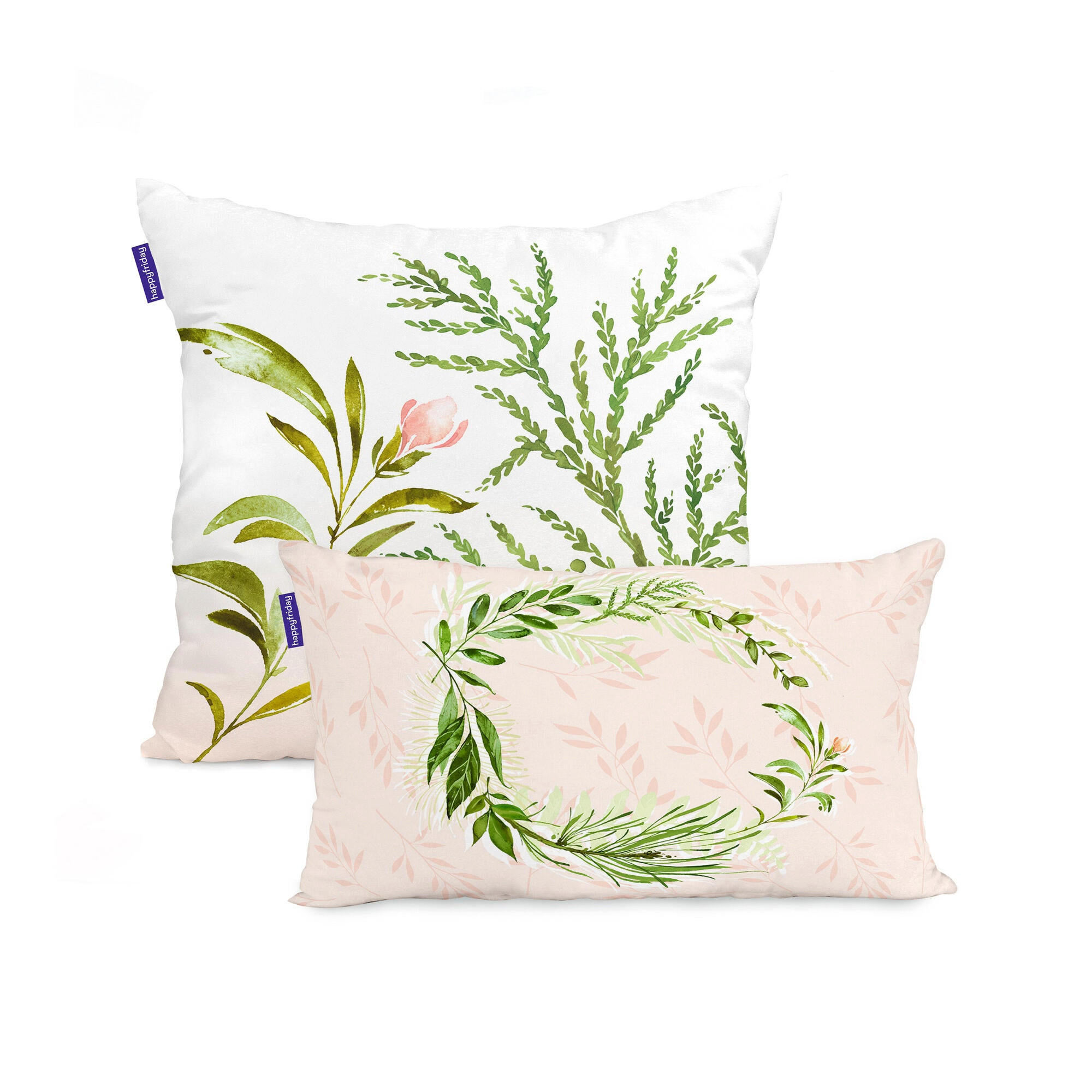 KISSENBEZUG herbal 50x50 + 50x30 cm mehrfarbig - Multicolor, Textil (50/50cm) - Happy Friday