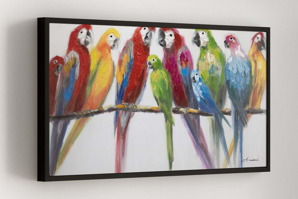OLEJOMALBA 120/60 cm, Zvířata - různobarevná, dřevo/textil (120/60cm) - KUNSTLOFT