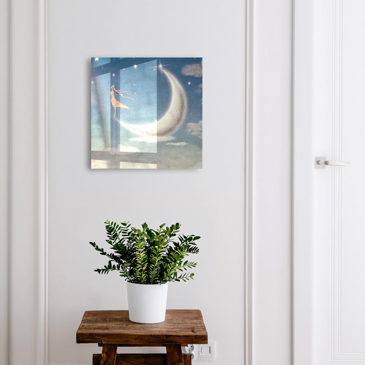 SCHLÜSSELBOX Schwarz 30x30 cm- Türöffnung nach rechts - Himmlische Reise - Blau, Metall (30/30/5cm) - TULUP